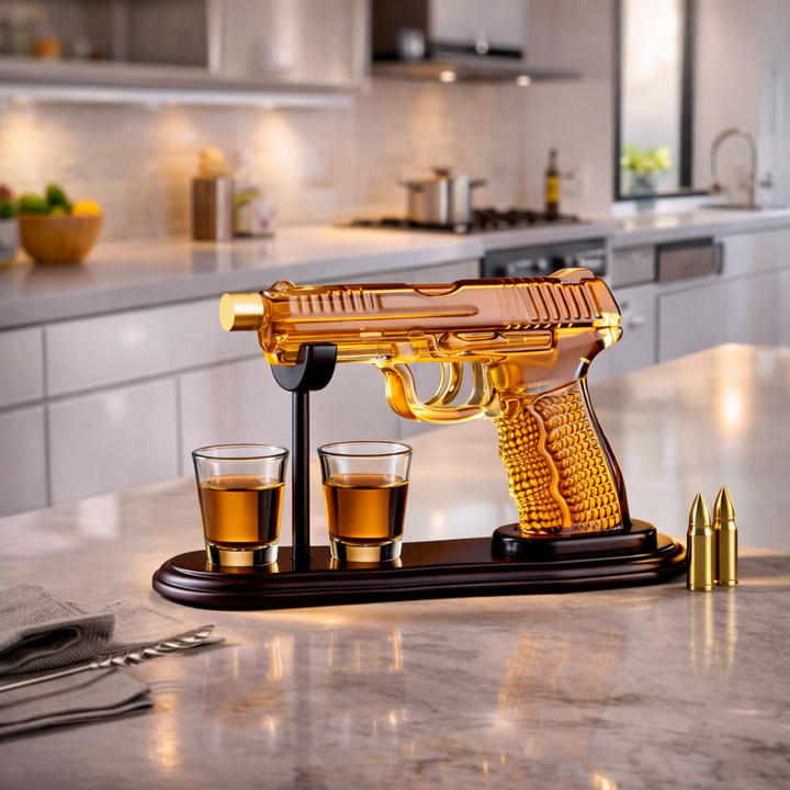 Bottiglia di Whisky – Edizione Set Arma con Bicchieri