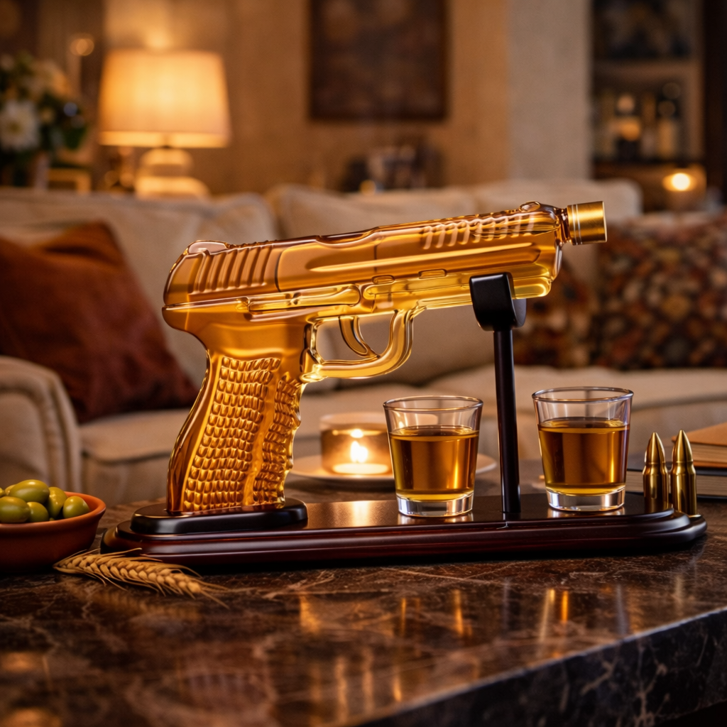 Bottiglia di Whisky – Edizione Set Arma con Bicchieri