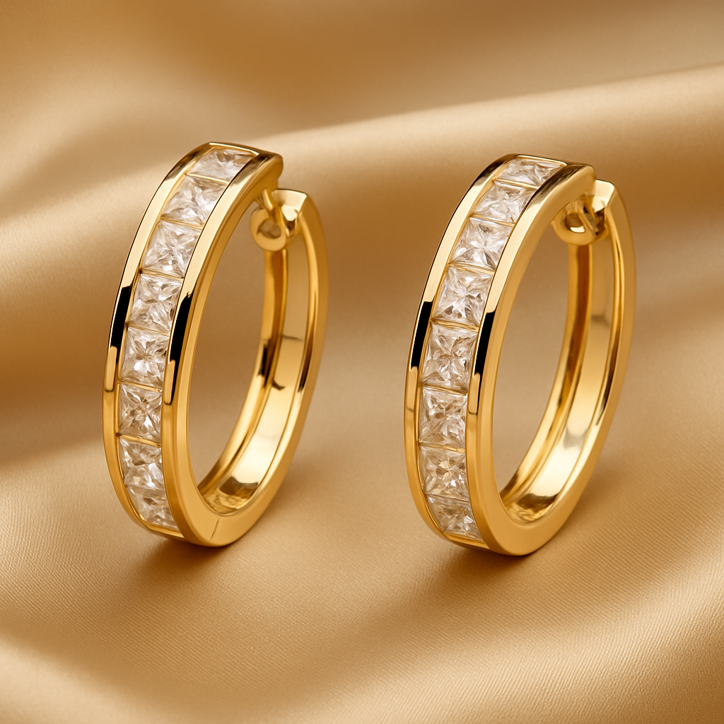 Orecchini Oro Lussuosi con Cristalli