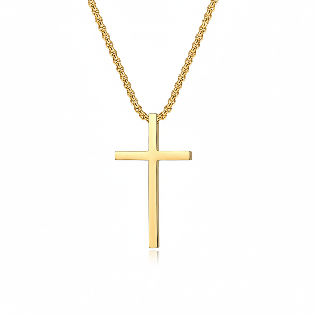 Collana con Croce a Bezel | Oro