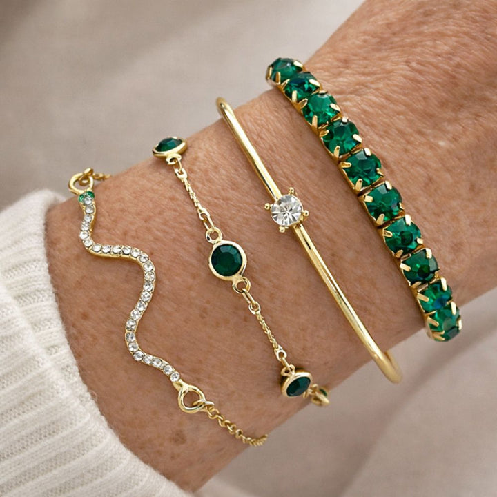Set di Bracciali in Gemma Verde