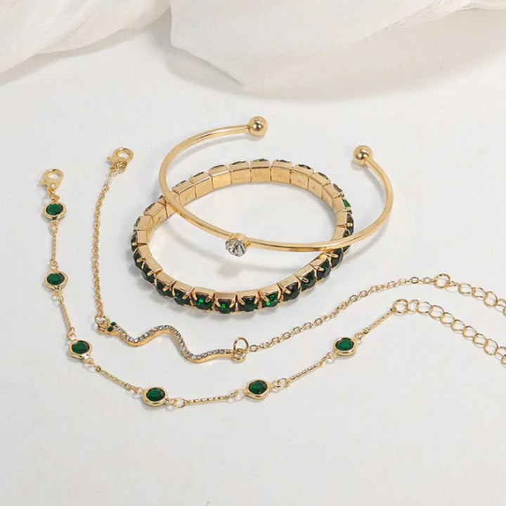 Set di Bracciali in Gemma Verde