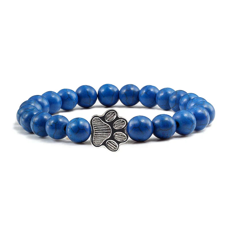 Bracciale con Zampa di Perline – Design in Pietra Naturale