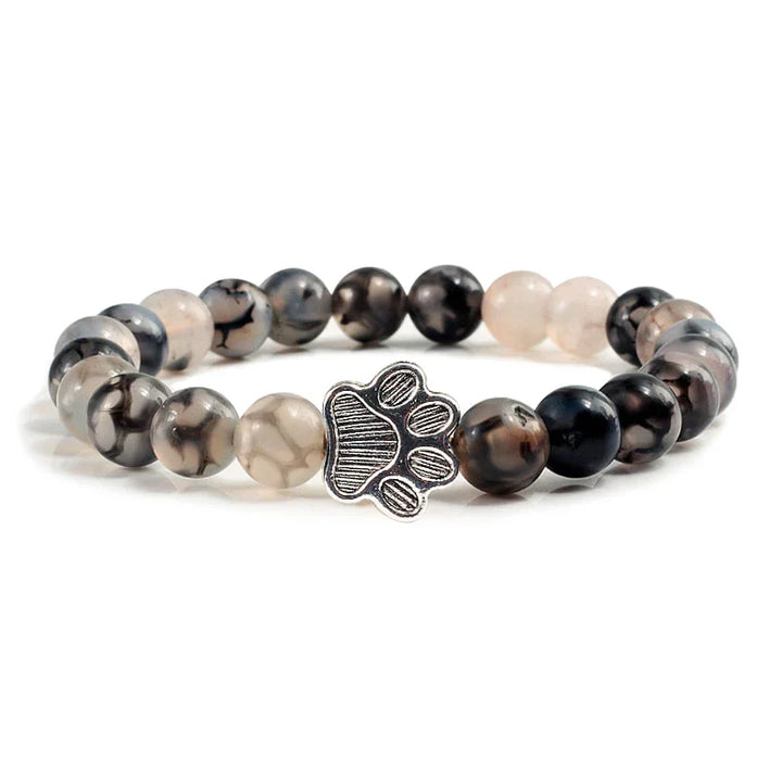Bracciale con Zampa di Perline – Design in Pietra Naturale