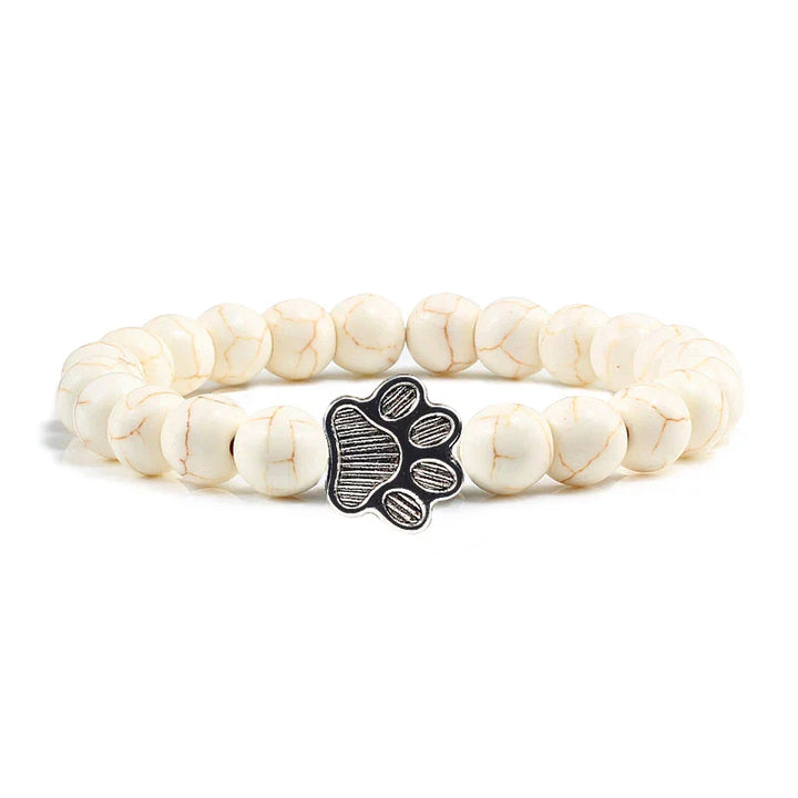 Bracciale con Zampa di Perline – Design in Pietra Naturale