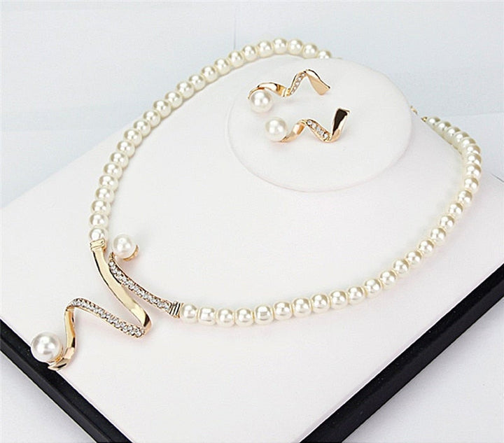 Set Collana di Perle Naturali + Orecchini