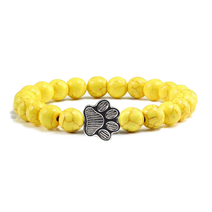 Bracciale con Zampa di Perline – Design in Pietra Naturale