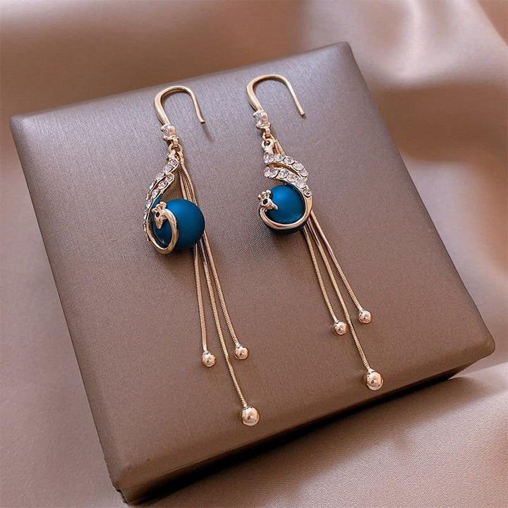 Orecchini Festivi con Perline Blu