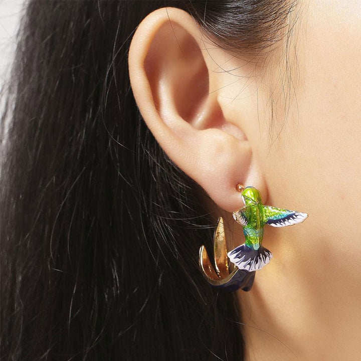 Orecchini Unici Creativi a Forma di Colibrì