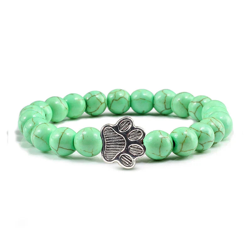 Bracciale con Zampa di Perline – Design in Pietra Naturale