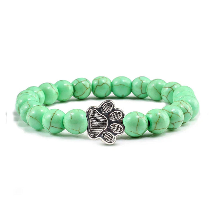 Bracciale con Zampa di Perline – Design in Pietra Naturale