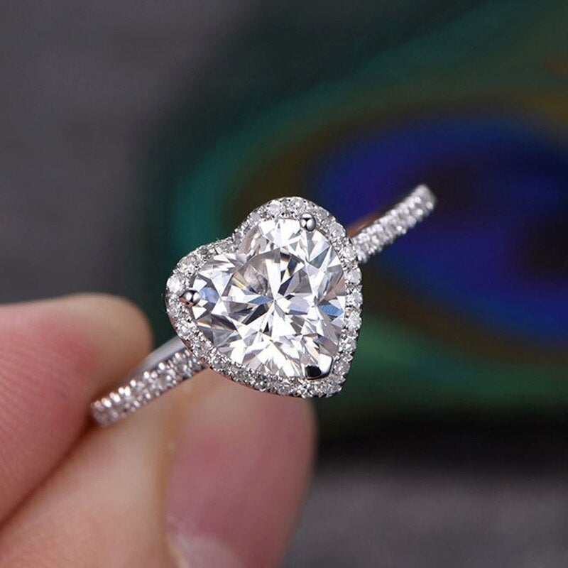 Anello Cuore di Cristallo con Zirconie