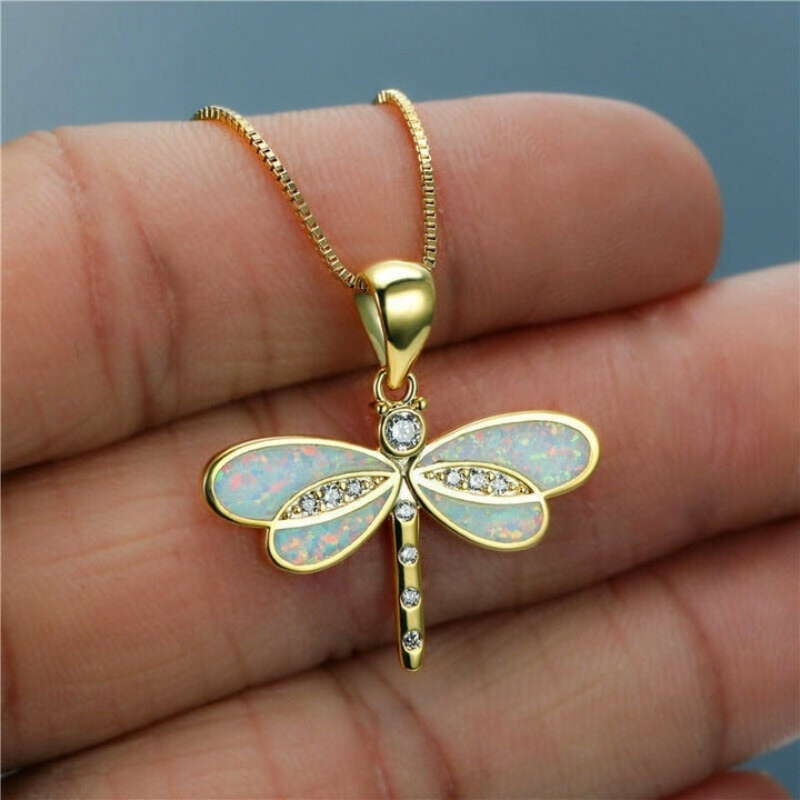 Collana a Libellula color oro con Opale