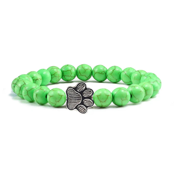Bracciale con Zampa di Perline – Design in Pietra Naturale