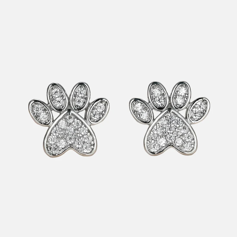 Orecchini a Perno in Zirconia Bianca – Design a Forma di Cuore