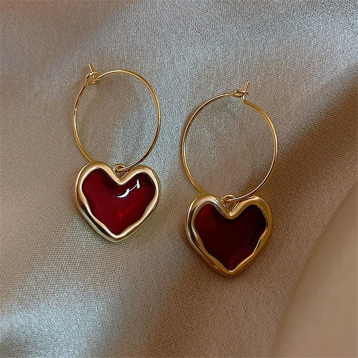 Orecchini Piccoli Cuori Rossi