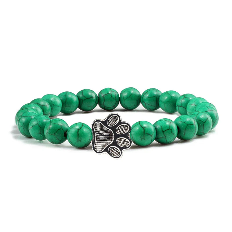Bracciale con Zampa di Perline – Design in Pietra Naturale