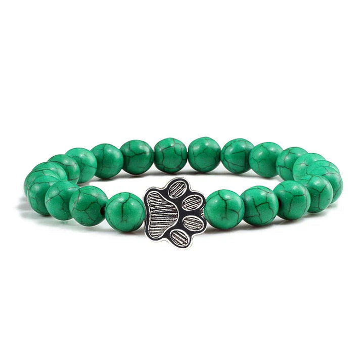 Bracciale con Zampa di Perline – Design in Pietra Naturale