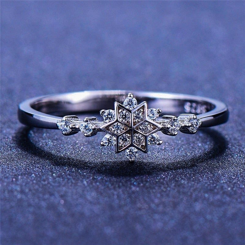 Anello Fiocco di Neve color argento