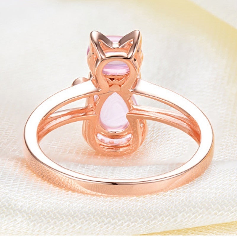 Anello per Gatto color oro Rosa