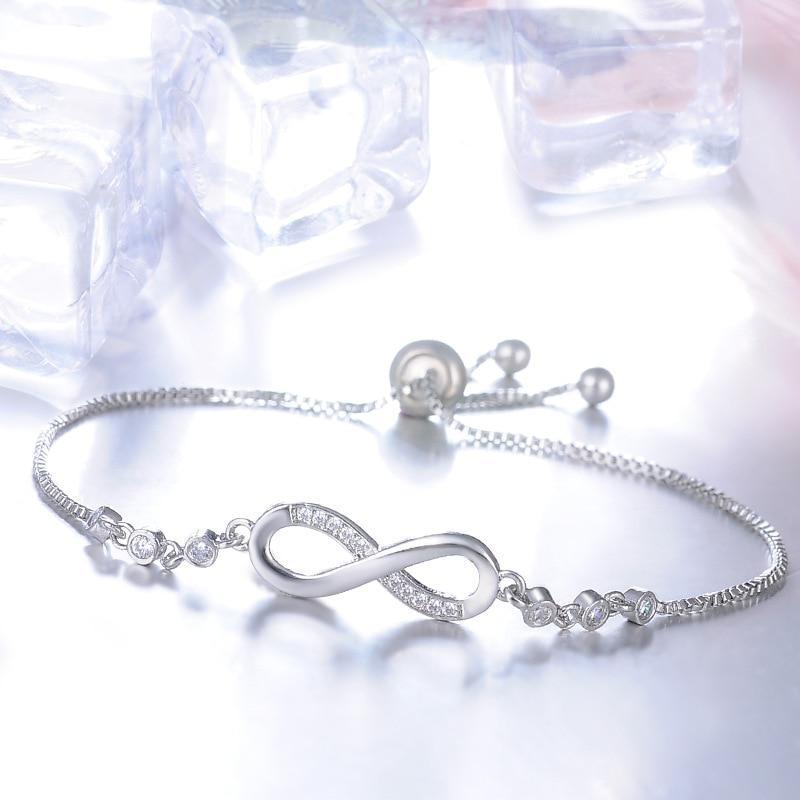 Bracciale Infinito Regolabile color argento