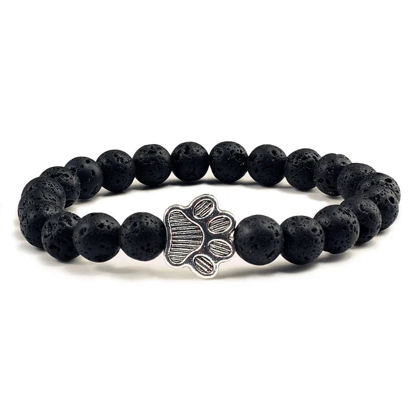 Bracciale con Zampa di Perline – Design in Pietra Naturale