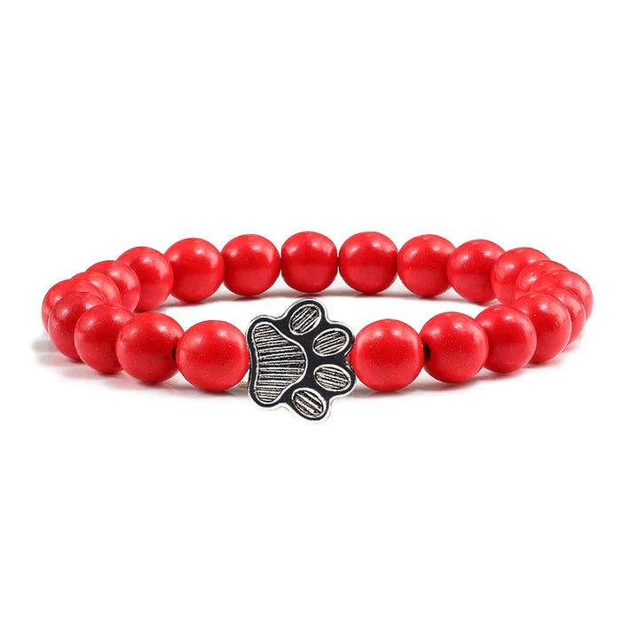 Bracciale con Zampa di Perline – Design in Pietra Naturale