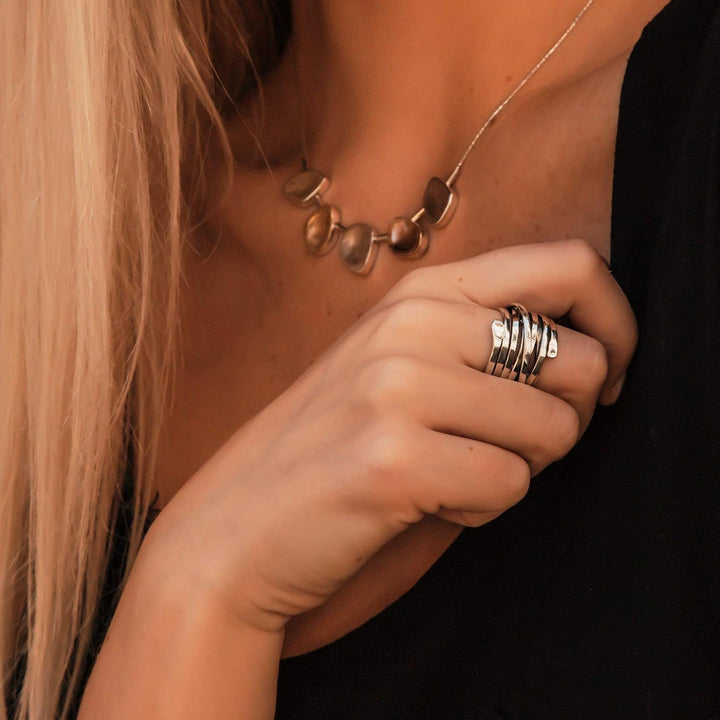 Bliss - Anello color argento Spesso Vintage