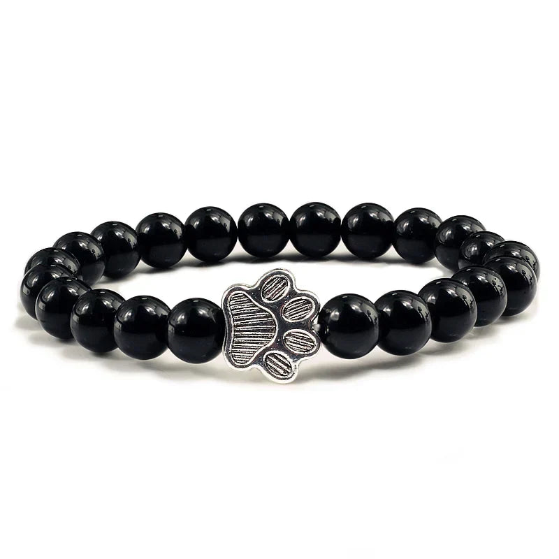 Bracciale con Zampa di Perline – Design in Pietra Naturale