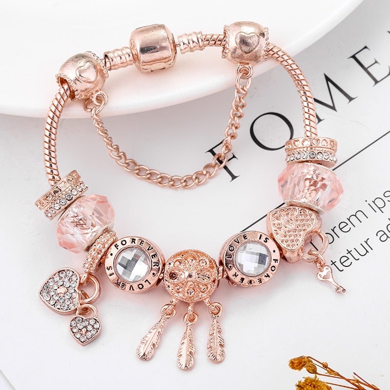 Bracciale Sogno di Rose con Charms Inclusi color argento
