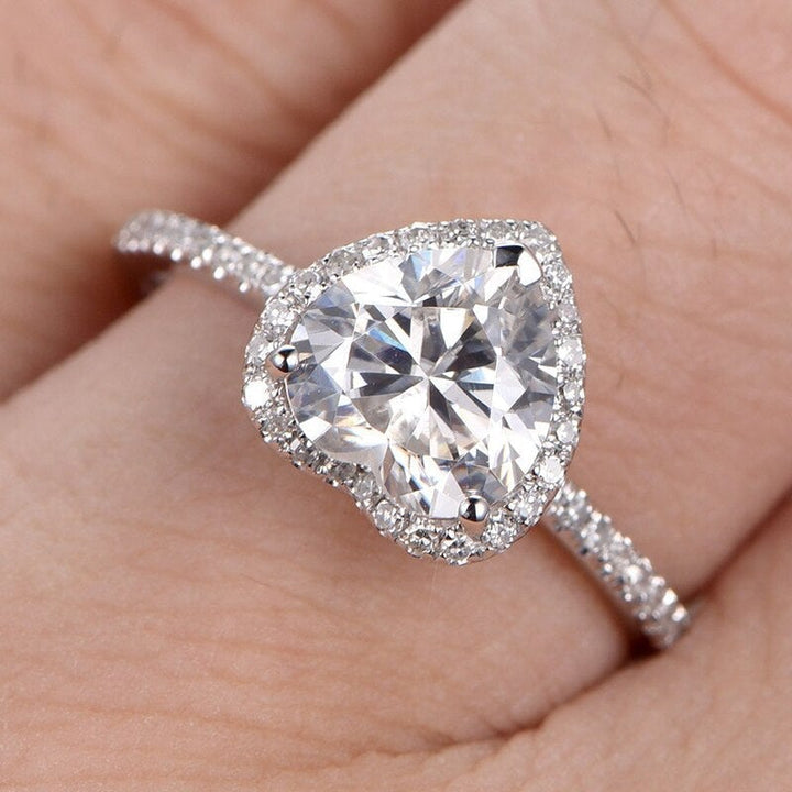 Anello Cuore di Cristallo con Zirconie