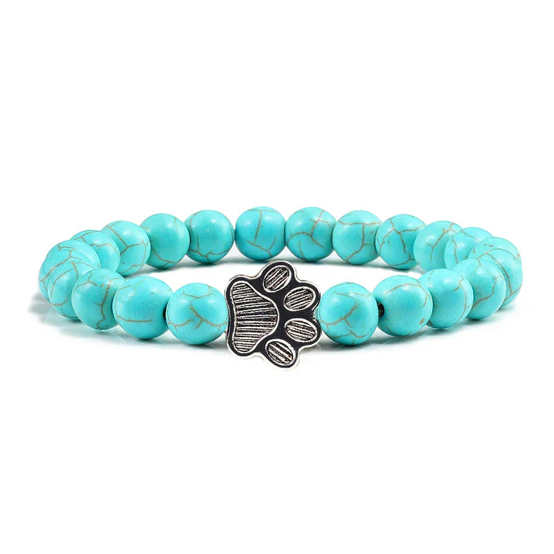Bracciale con Zampa di Perline – Design in Pietra Naturale