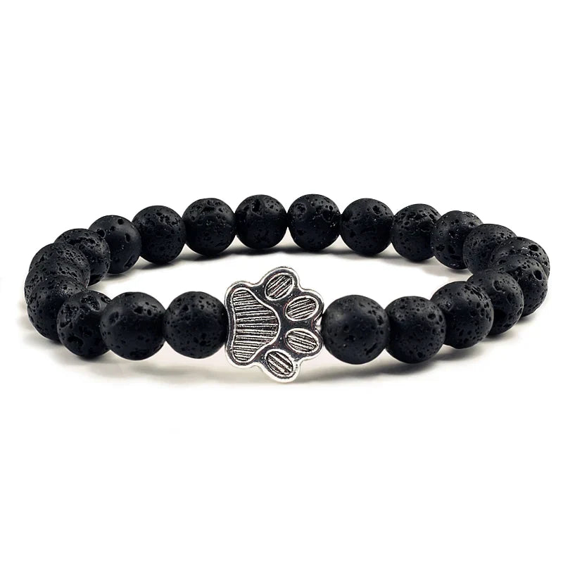 Bracciale con Zampa di Perline – Design in Pietra Naturale