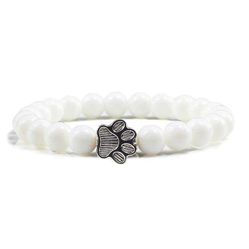 Bracciale con Zampa di Perline – Design in Pietra Naturale