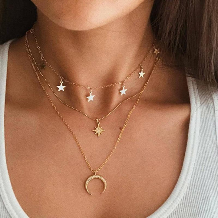 Collana a Forma di Luna color oro
