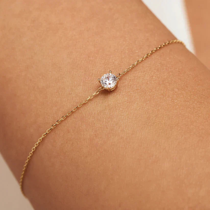 Bracciale Zirconia di Pietra | Oro Bianco