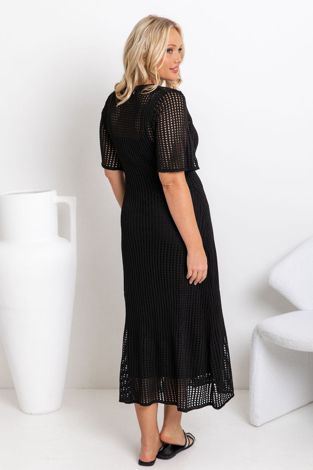 ESSENZIALE - Abito Maxi all'Uncinetto Airlie - Naturale