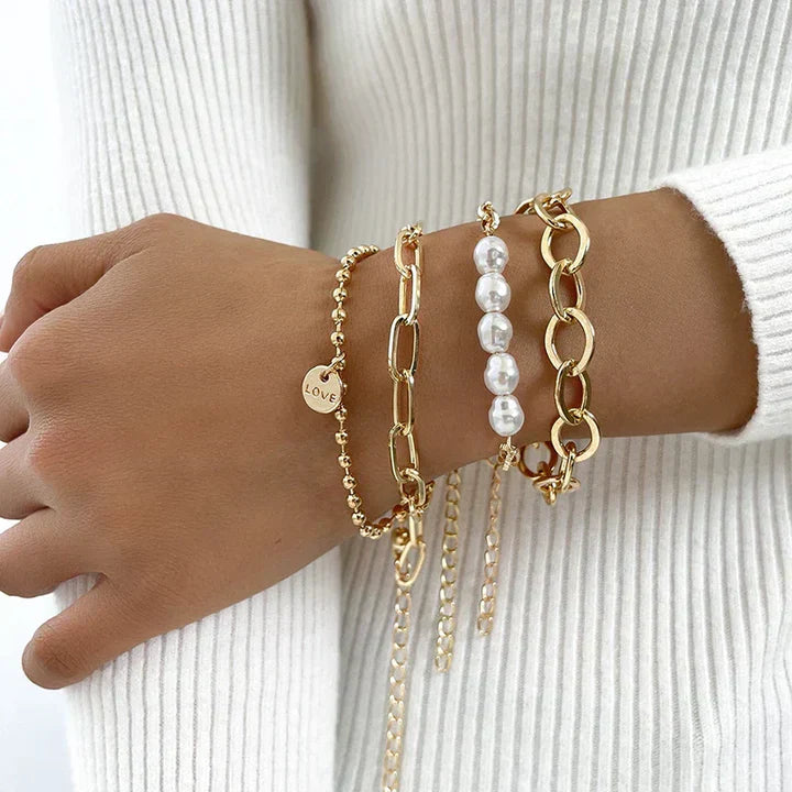 Pacchetti di Bracciali con Perle color oro