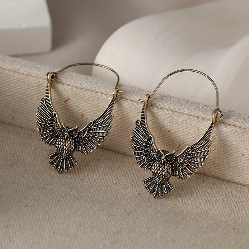 Orecchini Dichiarativi Gufo Vintage Bohemien