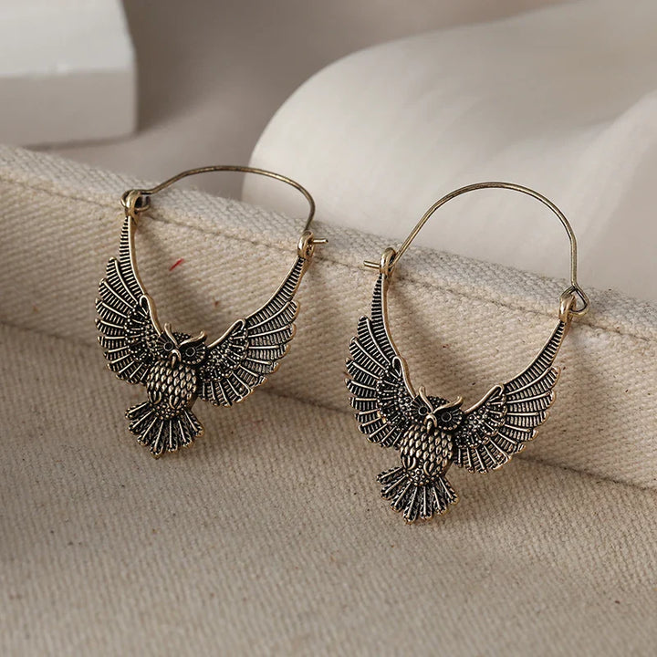 Orecchini Dichiarativi Gufo Vintage Bohemien