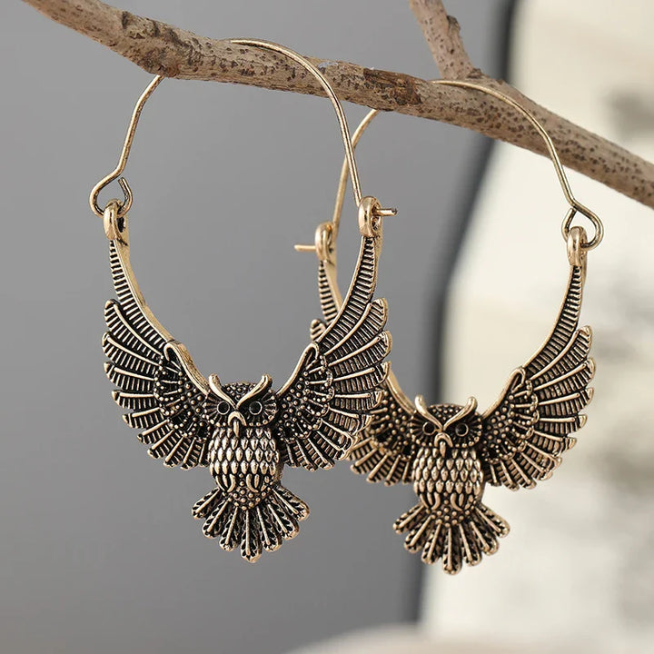 Orecchini Dichiarativi Gufo Vintage Bohemien