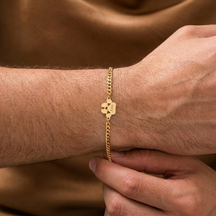 Braccialetto Personalizzato con Nome a Forma di Zampa (unisex)