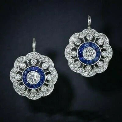 Orecchini Vintage in Zirconia Blu