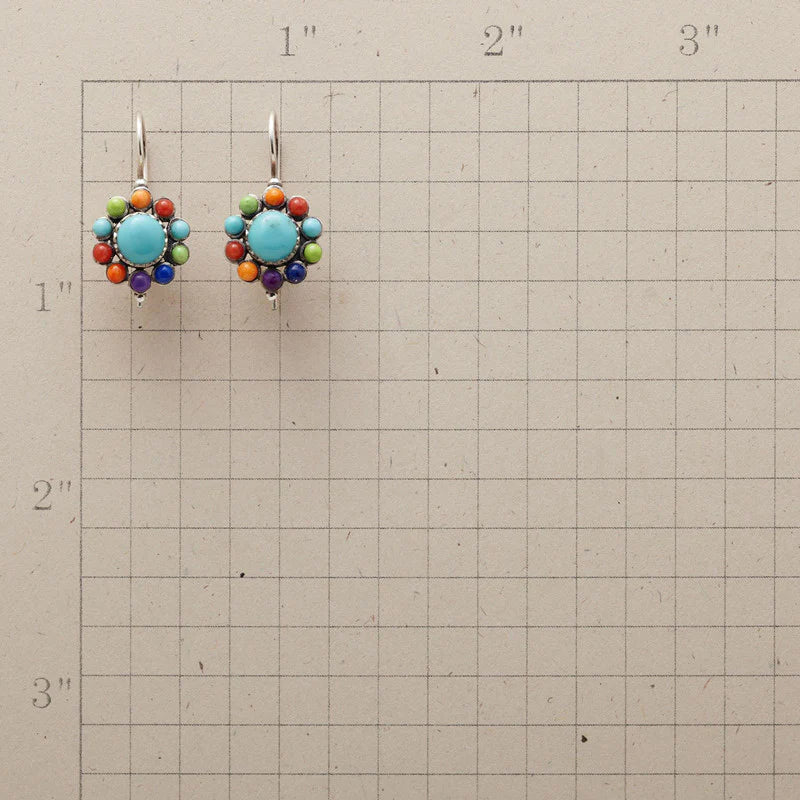 Orecchini Rotondi in Turchese Multicolore