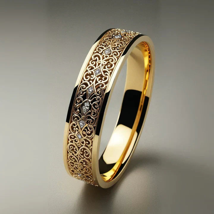 Anello vuoto dorato fine esotico