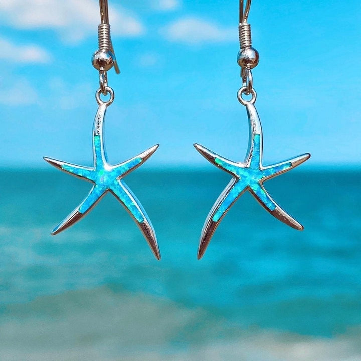 Orecchini a Stella Marina in Opale e color argento