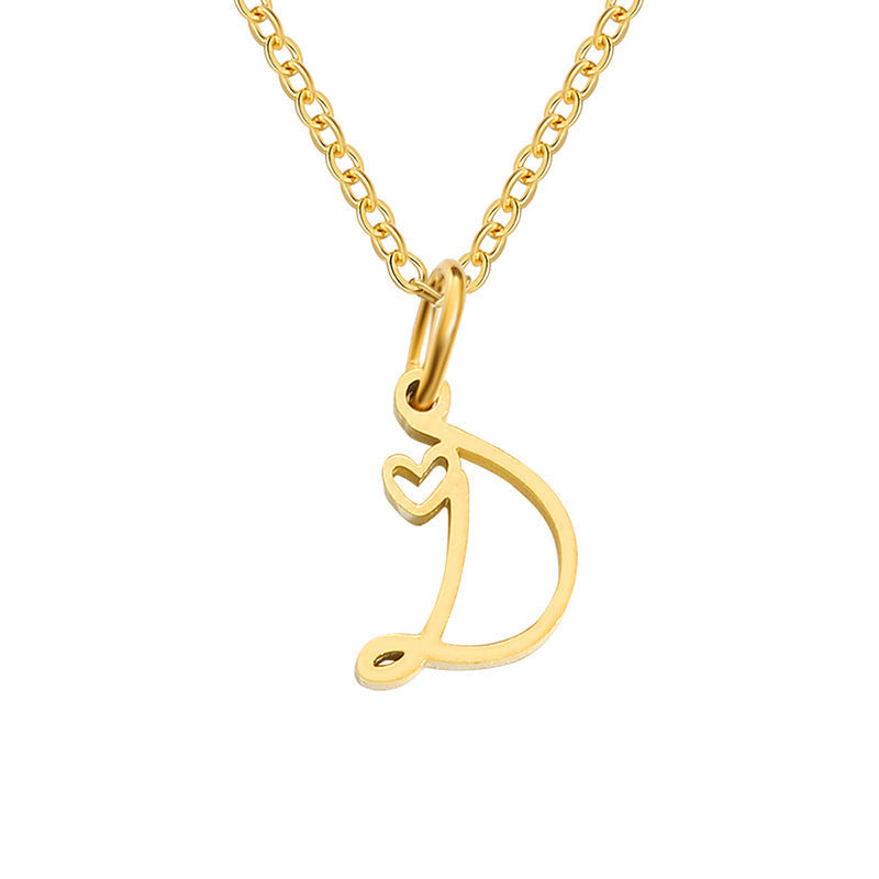 Collana con Iniziale Cuore | Oro