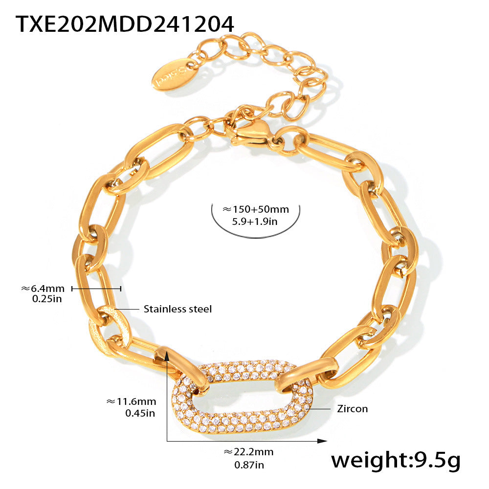 Set di Gioielli con Catena Chunky Paved | Oro