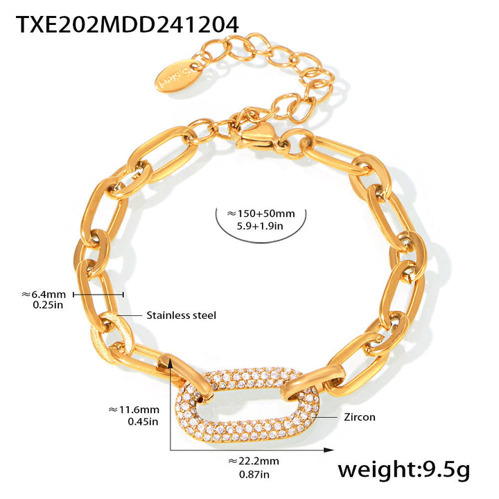 Set di Gioielli con Catena Chunky Paved | Oro