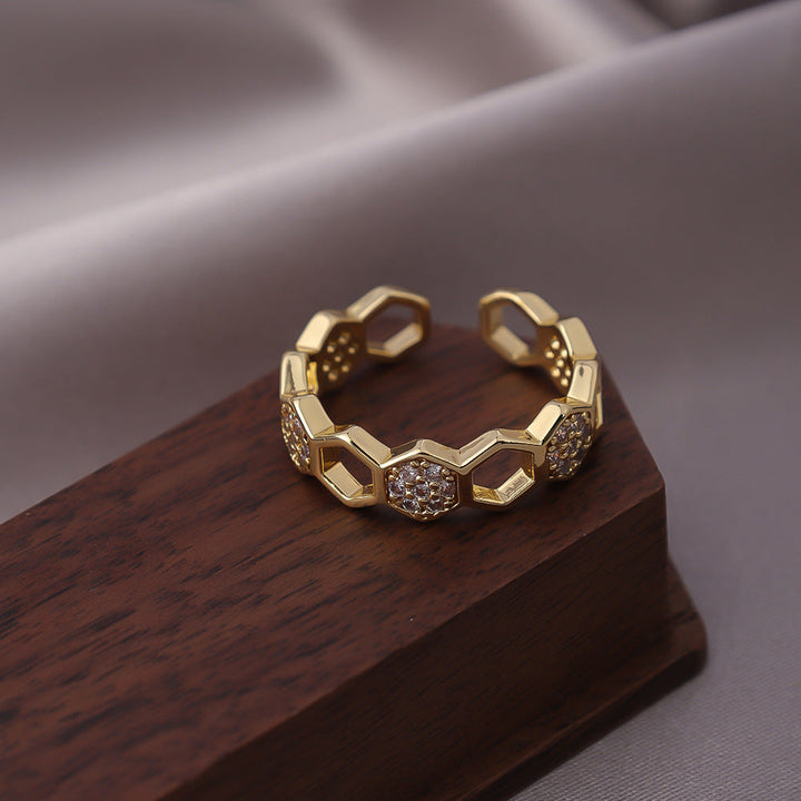 Anello a Nido d'Api in Cristallo | Oro